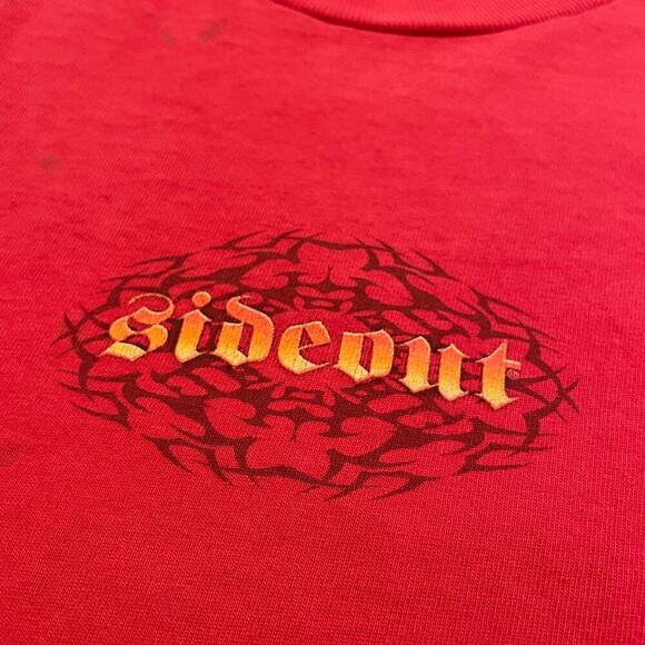 Vintage Sideout Flaming Skull Shirt Mens Medium USA 90s Y2K Surf Skate Flames - Picture 6 of 15